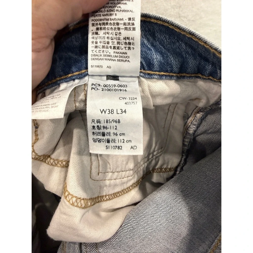 Levi's 559 Relaxed Straight Jeans Mens 38x34 Blue Denim Stretch 00559-0603